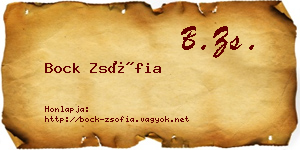 Bock Zsófia névjegykártya